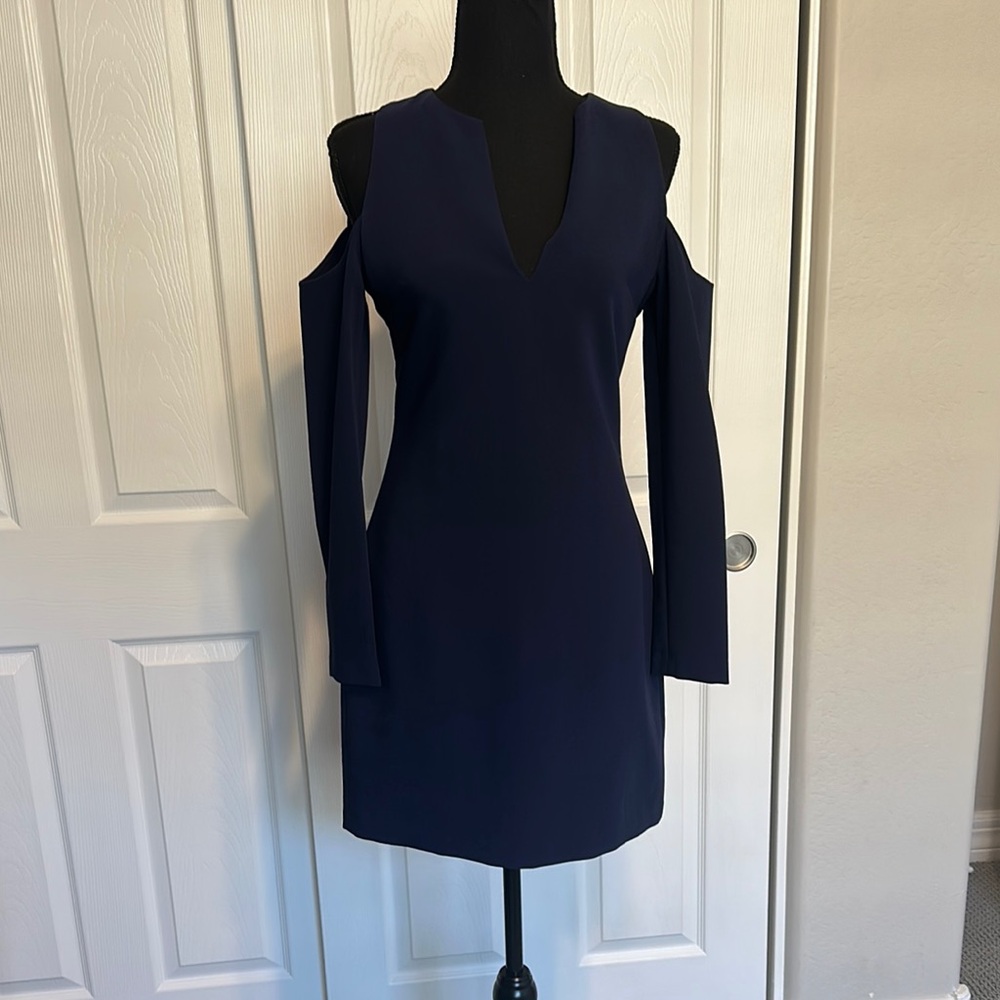 Alice + Olivia Navy Cold Shoulder Dress Sm/6